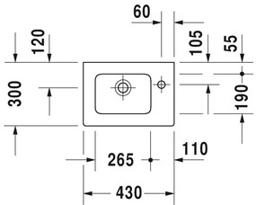 Duravit ME by Starck - Umývadielko do nábytku 430x300 mm, biela 0723430000