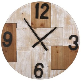 Nástenné hodiny ø 60 cm svetlé drevo MICHAPAN Beliani