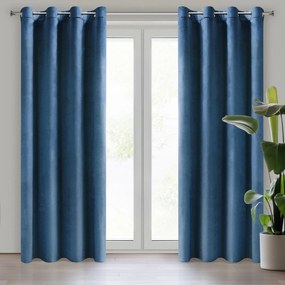 ZATEMŇOVACÍ ZÁVES NA KRÚŽKOCH DARLA SADA 2KS 140X250 CM TMAVOMODRÁ