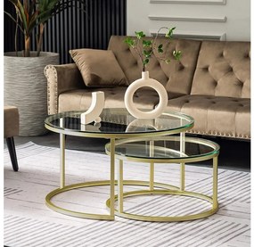 SADA 2x Konferenčný stolík BELARUS zlatá