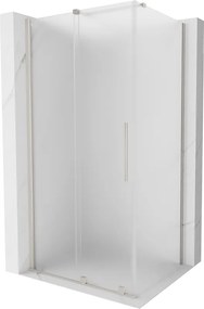 Mexen Velar, sprchový kút s posuvnými dverami 130 x 100 cm, 8mm sklo námraza, brúsená oceľ, 871-130-100-31-97