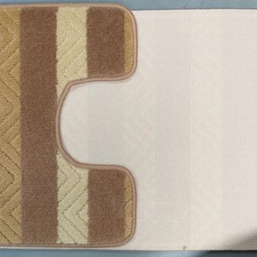 Sada kúpeľňových koberčekov Montana 02 s výrezom - béžová