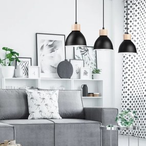 Luster na lanku NICO 3xE27/60W/230V čierna