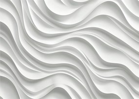 Sklenený obraz - 3D biele vlny (70x50 cm)