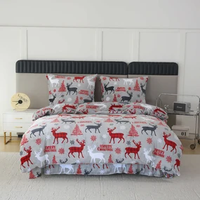 Obliečky mikroplyš MERRY CHRISTMAS DEER sivé Rozmer obliečky: 70 x 90 cm | 140 x 200 cm