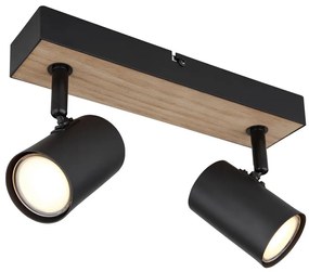 Globo 57911-2BW - Bodové svietidlo ROBBY 2xGU10/35W/230V čierna/hnedá