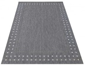 Luxusný obojstranný sivý koberec s ozdobným okrajom