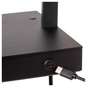 Lucide 30295/01/30 - Stmievateľná stolná lampa GREGORY 1xE27/60W/230V USB čierna