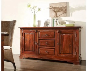 furniture-nabytek.cz - Masívna komoda Catana z borovice, lakovaná, hnedá – 170×50×90 cm