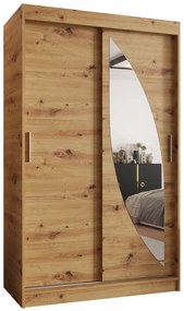 Šatníková skriňa 120 cm Milain (dub artisan). Akcia -21%. Vlastná spoľahlivá doprava až k Vám domov. 1125994