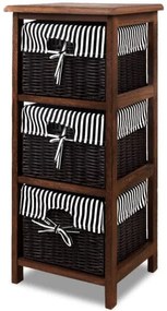 InternetovaZahrada Drevený regál s košíkmi - hnedý