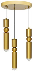 Toolight - Závesná stropná lampa 3xG9 APP471-3CP, zlatá, OSW-00905