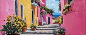 Obraz - Ružová ulička (120x50 cm)