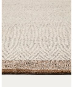 Béžový obojstranný ručne tkaný vlnený koberec 160x230 cm Nifelia – Kave Home