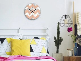 Nástenné hodiny Marble bielo-ružové