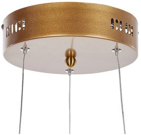 Závesná kovová LED lampa zlatá WANLI Beliani