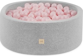 Suchý bazénik 90x40 cm, okrúhly, svetlo šedý, bavlna