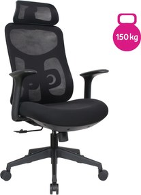 Kancelárske kreslo, čierna, nosnosť 150 kg, SULIVAN