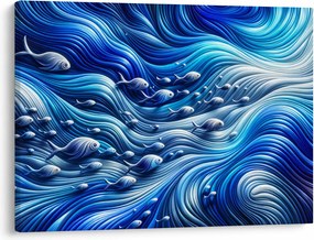 Obraz – Ryby vo vlnách (70x50 cm)