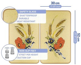 Kryty na sporák v súprave 2 ks z tvrdeného skla 52x30 cm Corn-Flowers - Maximex