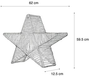 Vianočná stojaca lampa hnedá 60 cm s LED IP54 nabíjateľná - Sisine