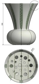 Kameninová váza Kähler Design Signature, výška 20 cm