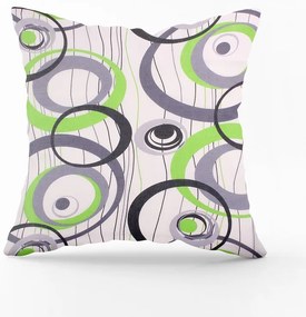 Bavlnená obliečka na vankúš - zelené kruhy Veľkost obliečok: 50 x 40 cm, Zapínanie: Gombíky