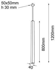 Shilo 5701 - Luster na tyči DOHA 1xGU10/15W/230V čierna