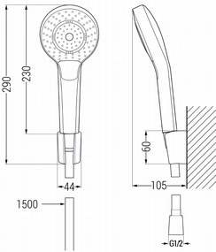 Mexen Sabre R05 vaňová sada, čierna - 72103R05-70