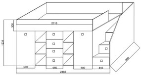 Detská kombinovaná posteľ 90 cm Kesa 3 (betón + dub wotan) (P). Vlastná spoľahlivá doprava až k Vám domov. 1085827