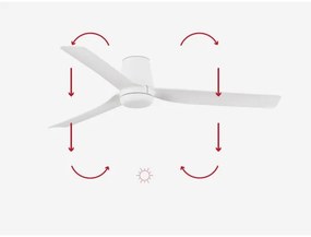 FARO 33828 - Stropný ventilátor PUNT TUB M biela pr. 130 cm + diaľkové ovládanie