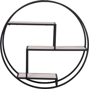 Čierna/v prírodnej farbe poschodová polica z masívu paulownie 62 cm Rotterdam – House Nordic