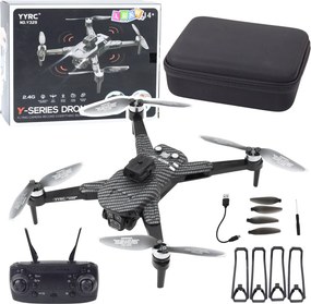 LEAN Toys Dron Y329, HD kamera, WiFi, LED svetlá, ovládanie cez aplikáciu, uhlíkovo čierny