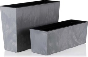 PLASTOVÝ KVETINÁČ BLOOM 36X56 CM IMITÁCIA BETÓNU SIVÁ