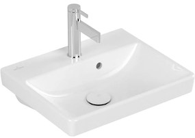 VILLEROY &amp; BOCH Avento závesné umývadielko s otvorom, s prepadom, 450 x 370 mm, biela alpská, 73584501