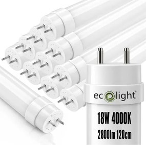 SADA 10x LED trubicové svetlo 120cm 18W 2880lm 4000K