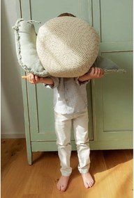 Krémový/šalviovozelený látkový detský kôš na hračky 60x24x30 cm Big Snail – Lorena Canals