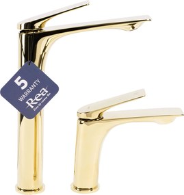 Rea Avalon, vysoká umývadlová batéria h-305, zlatá lesklá, REA-B1127