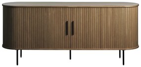 Hnedá komoda v dekore duba s posuvnými dverami 180x76x45 cm Nola – Unique Furniture