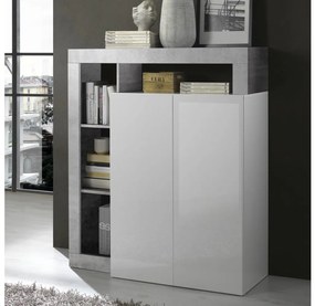 Komoda LENOR biela/šedý betón