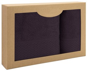 BAVLNENÉ UTERÁKY SOLANO SADA 1 KS 50X90 CM, 1 KS 70X140 CM TMAVOFIALOVÁ