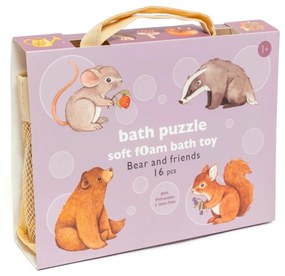 PETIT MONKEY Penové detské puzzle do vane Bear and Friends – 16 ks