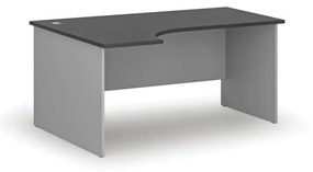 Kancelársky rohový pracovný stôl PRIMO GRAY, 1600 x 1200 mm, ľavý, sivá/grafit