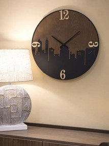 Nástenné hodiny City 60 cm hnedé/čierne