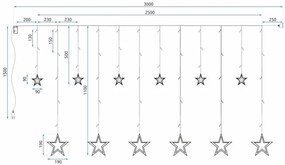 LED záves CD001-138 s diaľkovým ovládaním