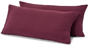 Poťahy na vankúše so vzorom mušlí, 2 ks, bordovočervené, cca 80 x 40 cm