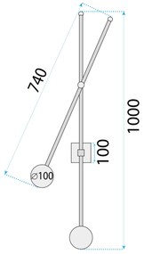 Toolight Toolight, nástenné svietidlo 2xG9 APP1595-2W, čierna, OSW-05680