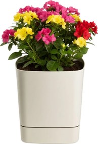 PLASTOVÝ KVETINÁČ CUBI 19X21 CM BÉŽOVÁ