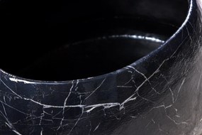 Konferenčný stolík STONE 75 cm mramorový vzhľad čierny