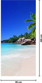Fototapeta na dvere - Pláž na ostrove Praslin (95x205cm)